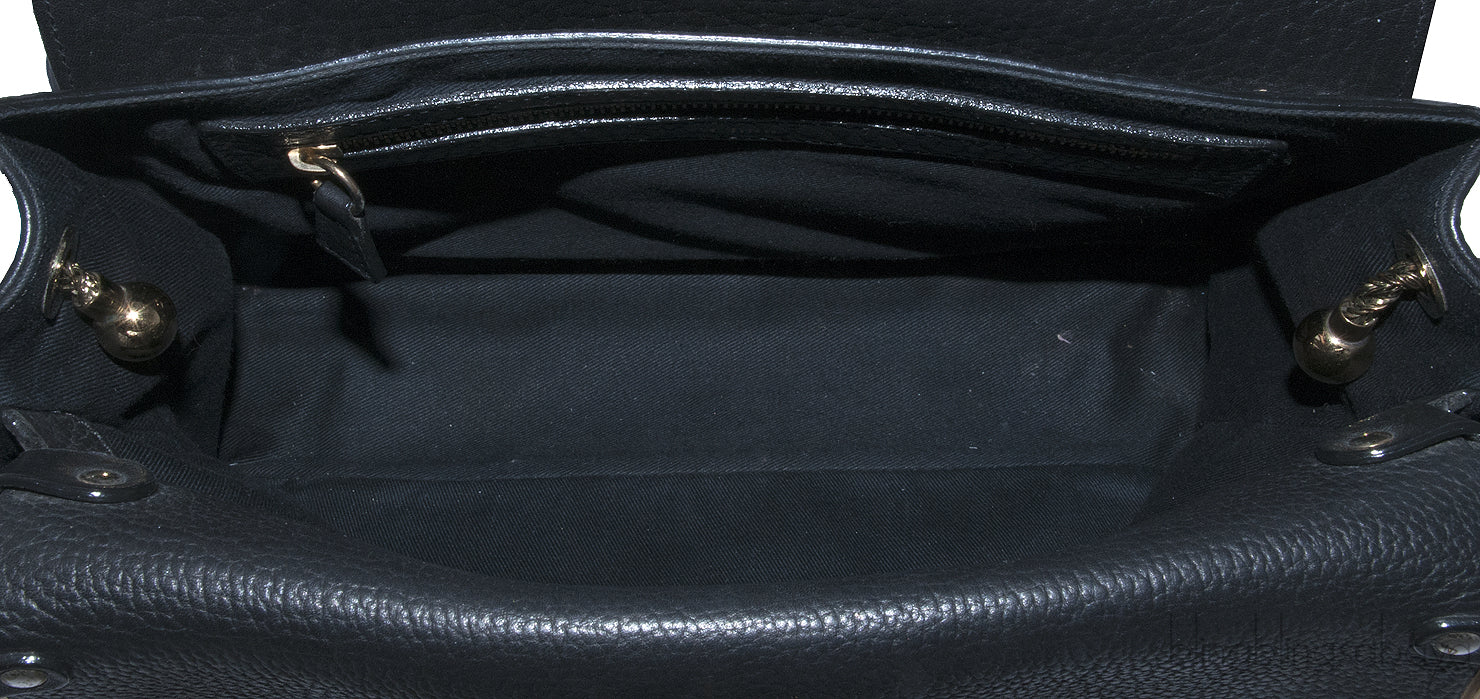 Sally Black Textured Shoulder Bag