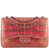 Red Brick Metallic Gold Crocodile