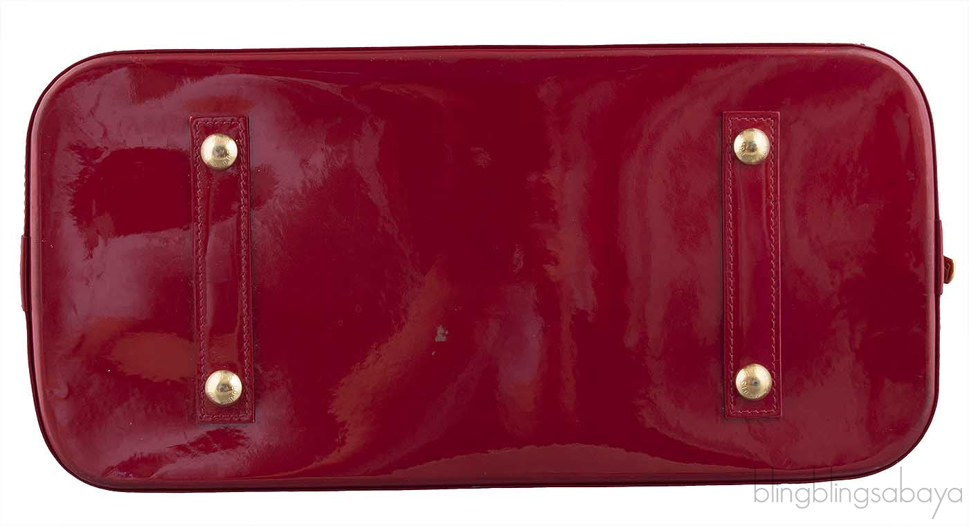 Alma Red Monogram Vernis Bag