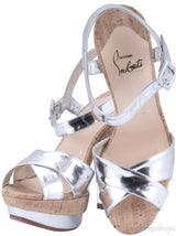 Lafalaise Silver Patent Cork Sandals