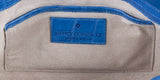 Blue Crocodile Fold-over Clutch Bag