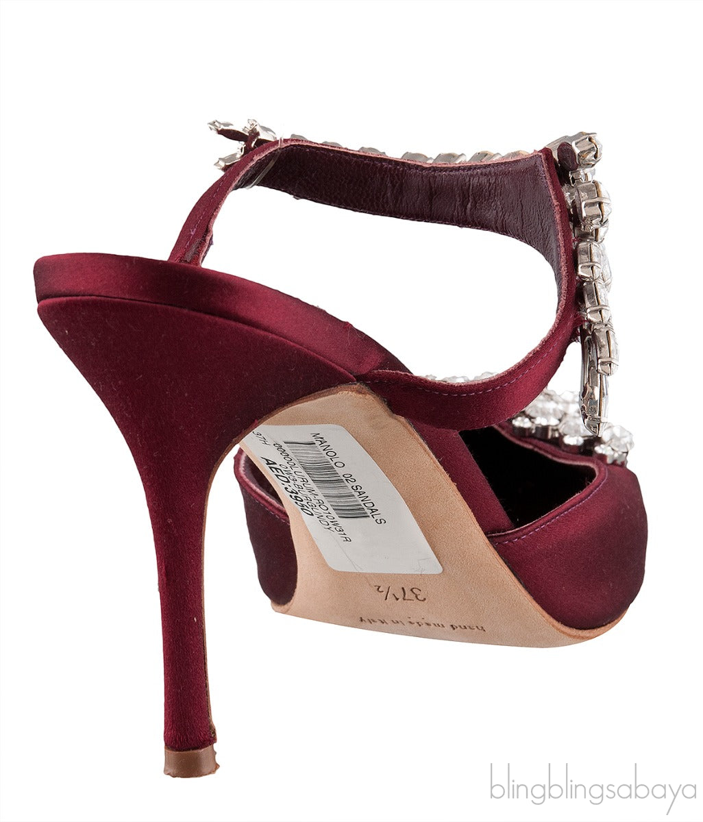 Lurum 90 Burgundy Satin Pump