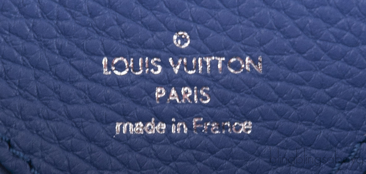 Louis Vuitton Blue Capucine Python Handle Bag