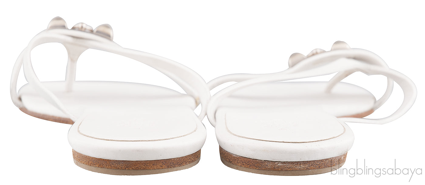 Corfou White Slip-on Sandals
