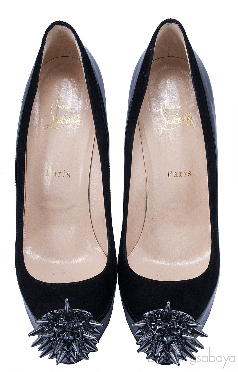 Asteroid Black Spike Toe Pumps