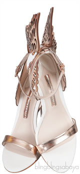 Metallic Laser Cut Wings White Sandals