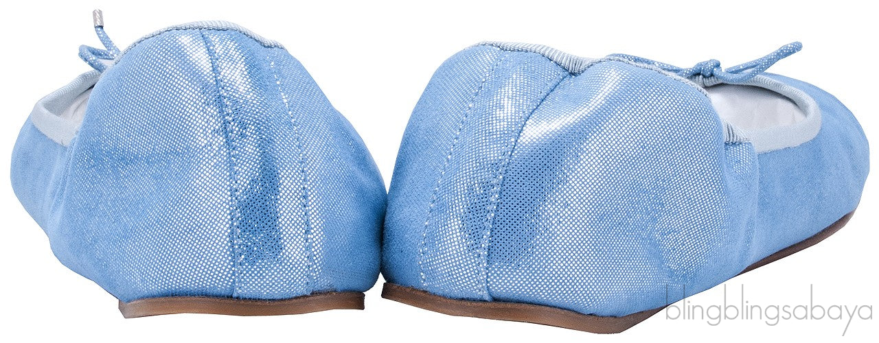 Metallic Blue Ballet Flat