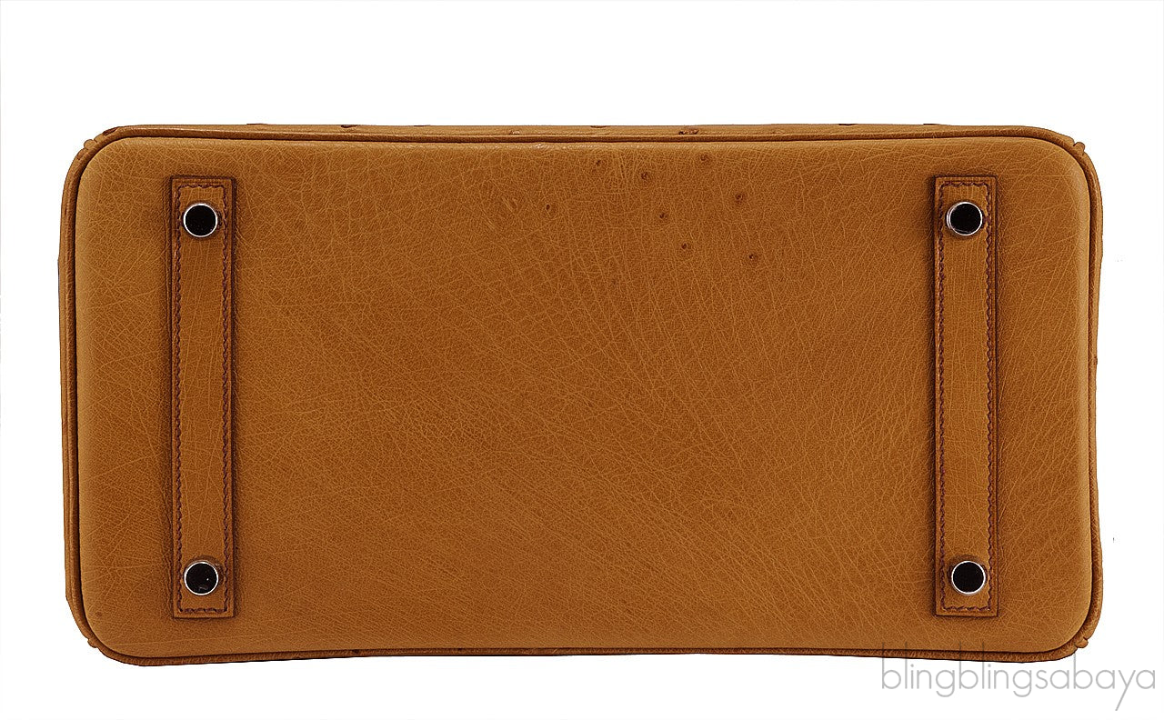 Birkin 30 Ostrich Gold PHW