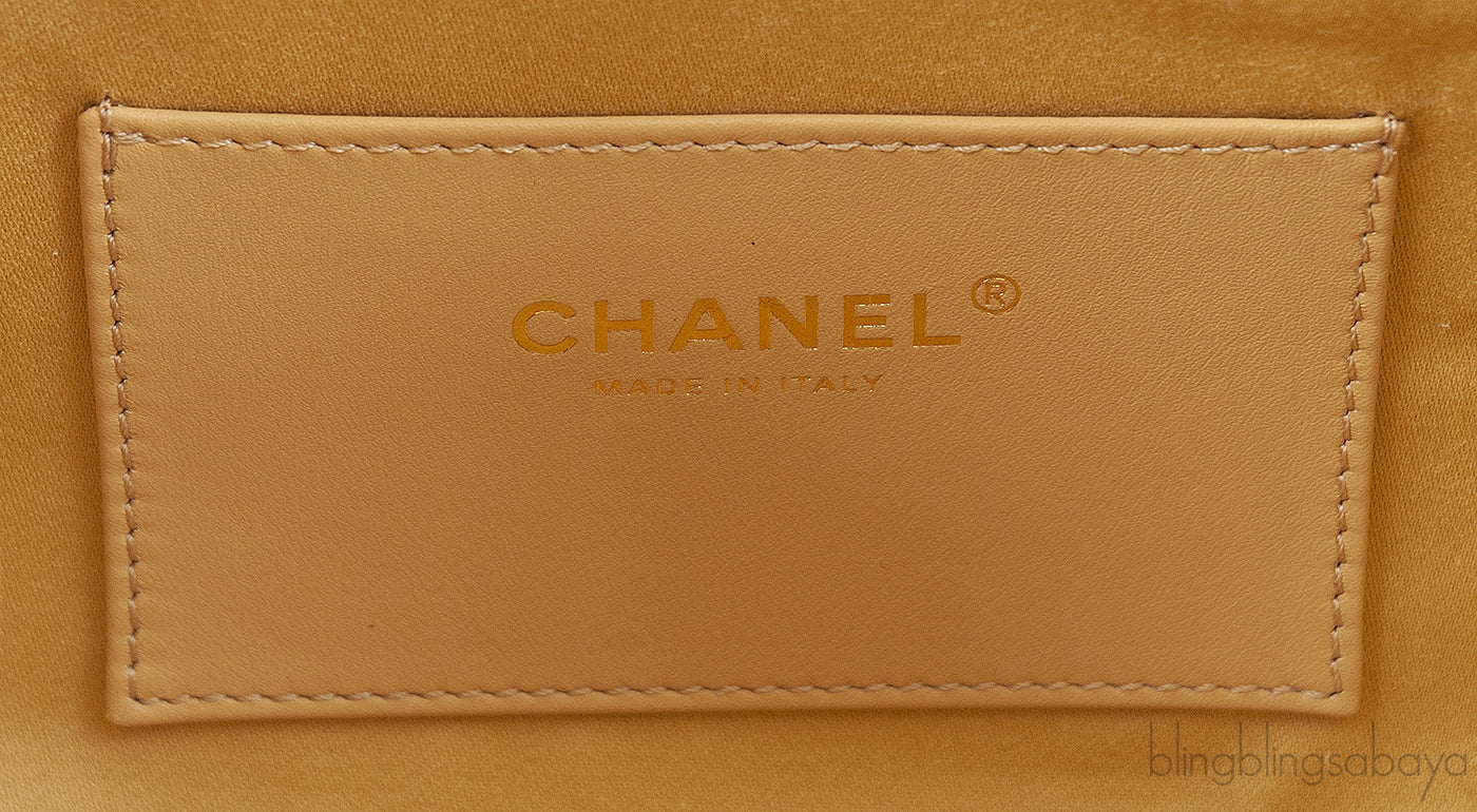 Chanel 25 Mini Gold Metallic Grained Leather GHW