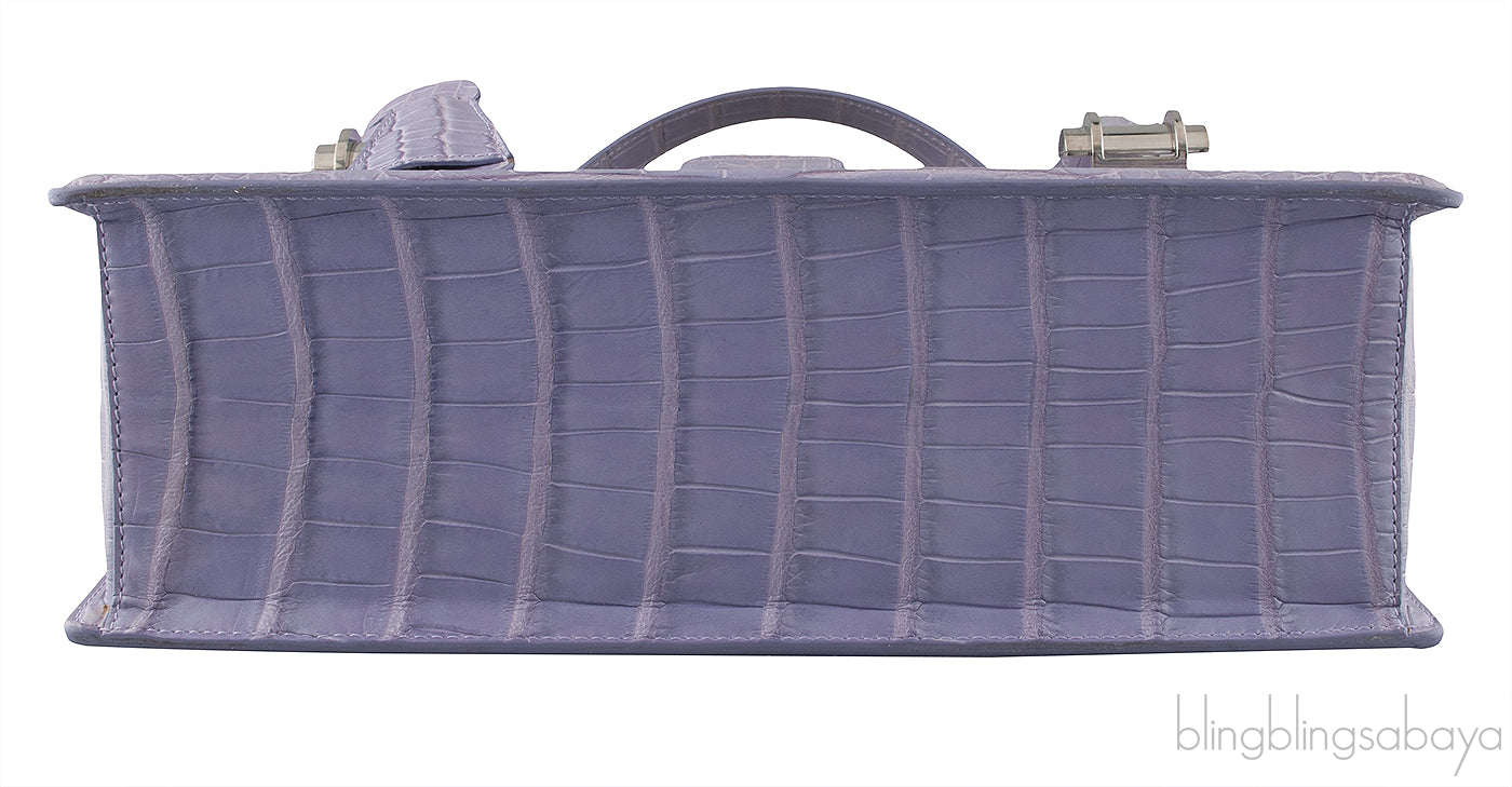 Christian Dior Mitzah Lilac  Crocodile Medium Tote