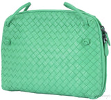 Green Intrecciatio Clutch Crossbody Bag