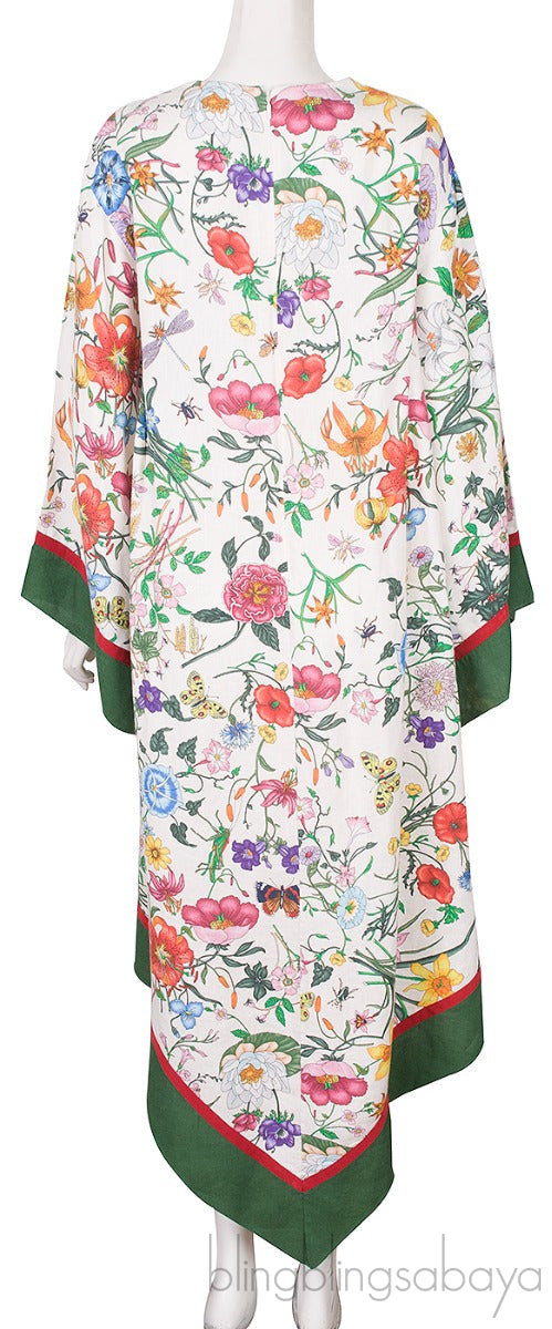 Printed Asymmetric Kimono Dress