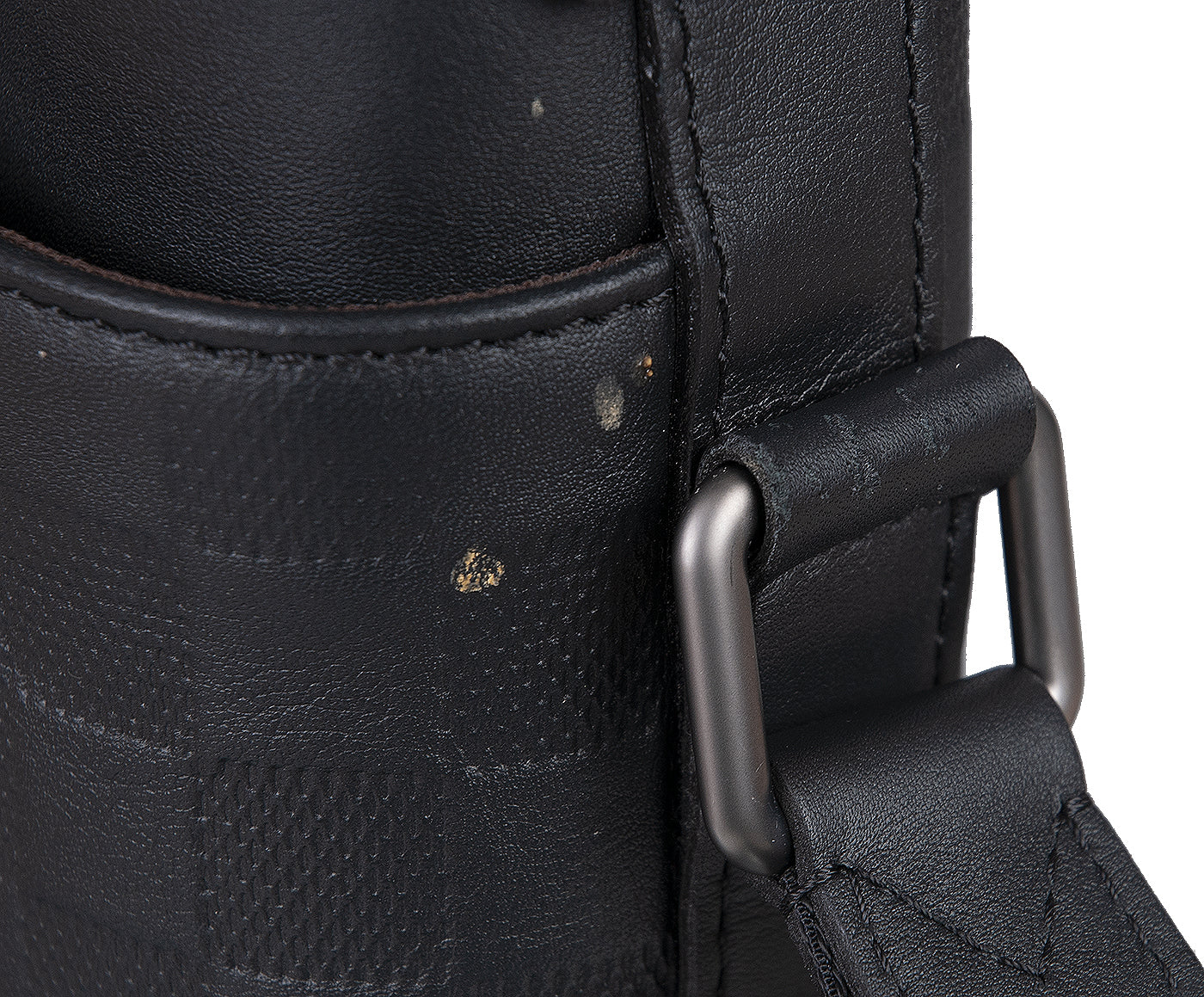 Black Infiniti Leather Calypso Messenger Bag MM