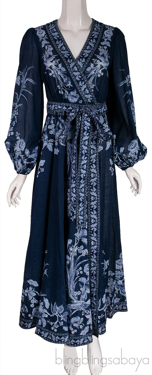 Aliane Floral Print Wrap Dress