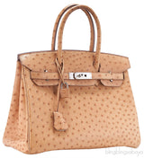 Birkin 30 Gold Ostrich PHW