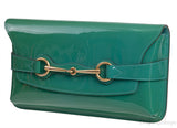 Gucci Bright Bit Green Patent Clutch