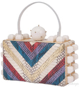 Viper Skin Lucite Studs Clutch*