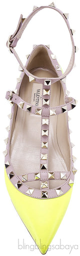 Citron Rockstud Flat Ballerina
