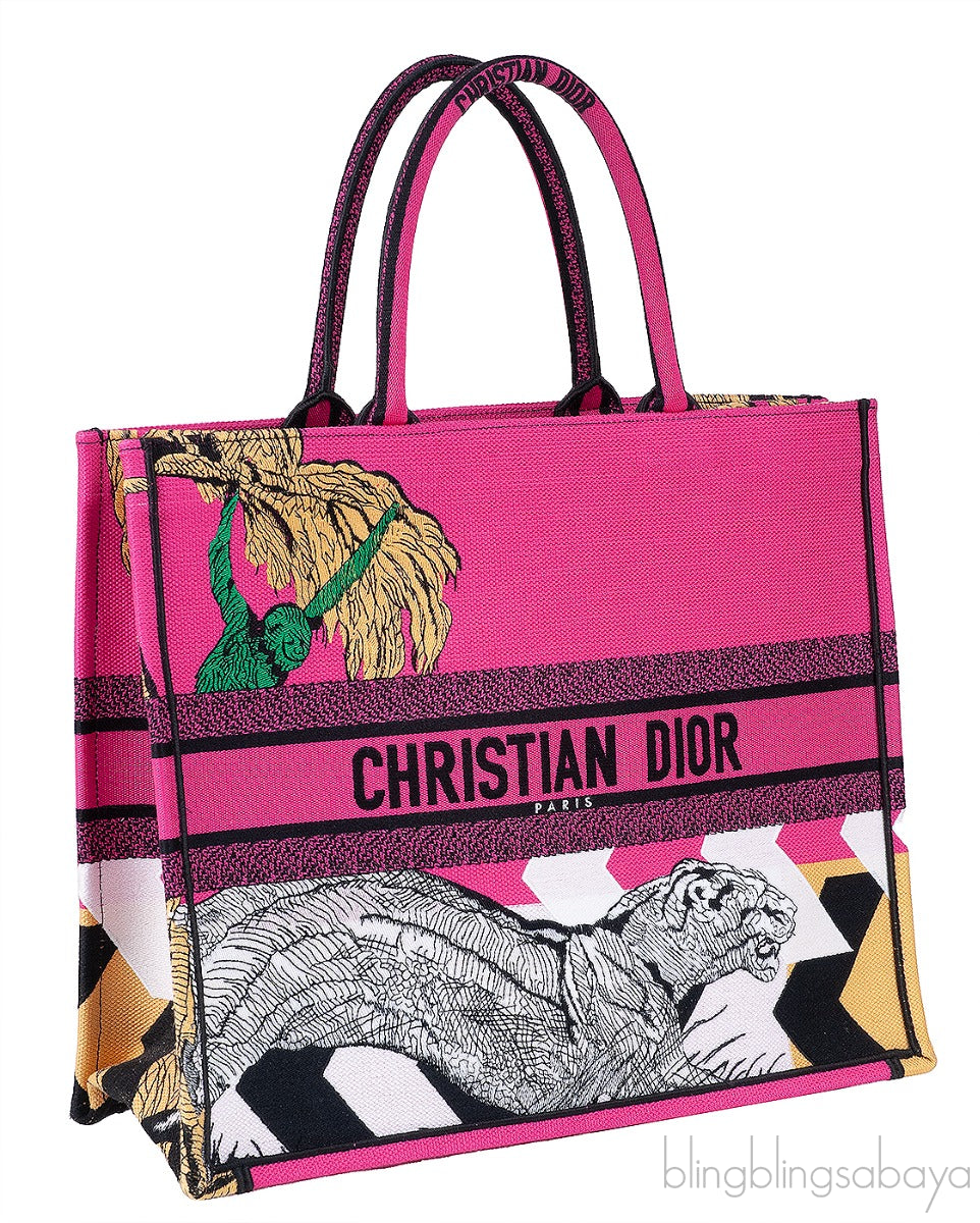 Large Dior Book Tote Pink