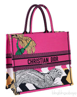 Large Dior Book Tote Pink