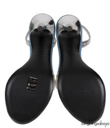 Blue Denim Crystal PVC Slingback Heels