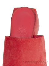 Hermes Suede Red Coral Sandals