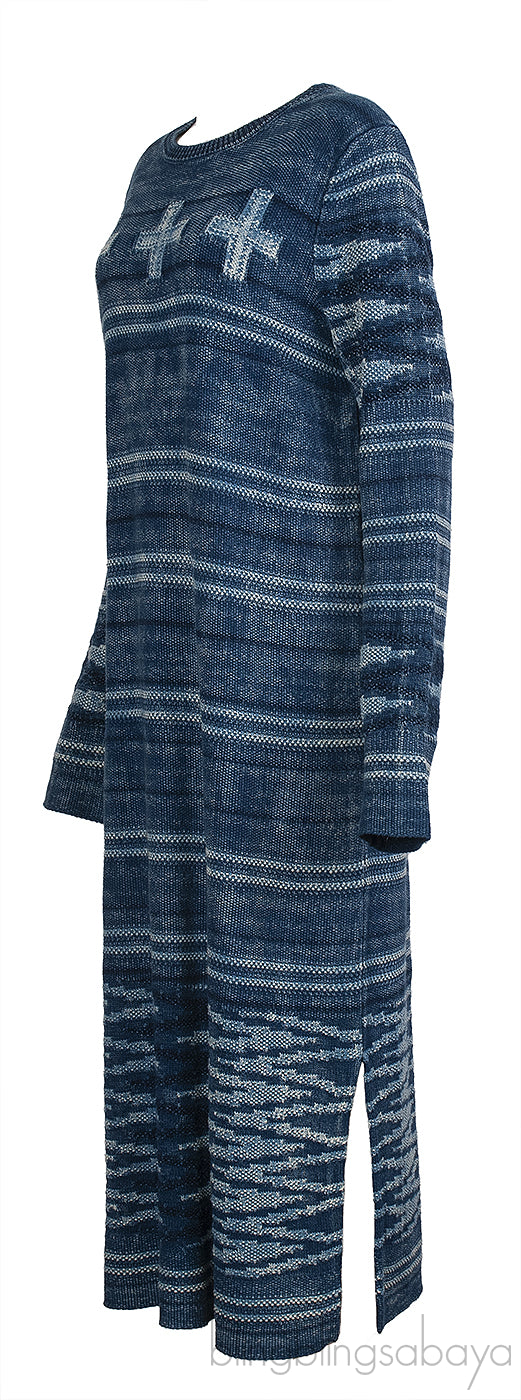 PRL x Naiomi Glasses Blue Knit Jumper Dress