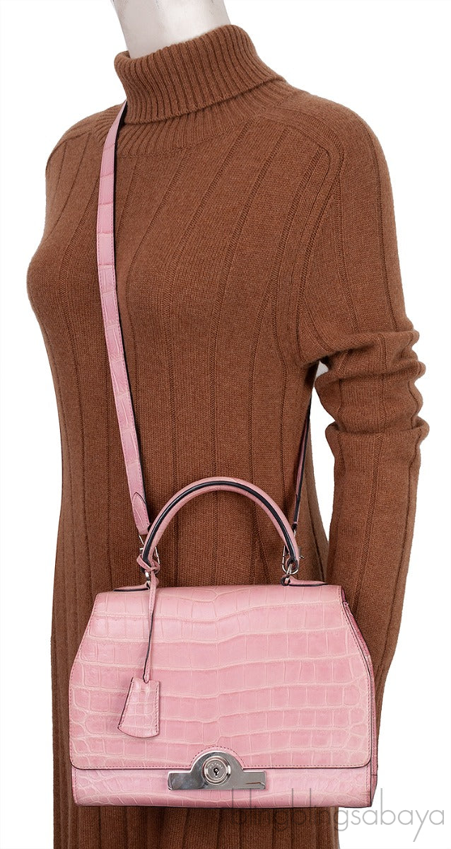 Moynat Rejane PM Pink Nilo Crocodile