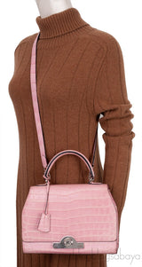 Moynat Rejane PM Pink Nilo Crocodile