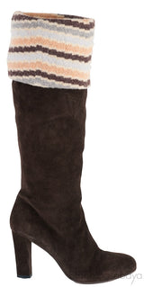 Suede Leather Boots Brown