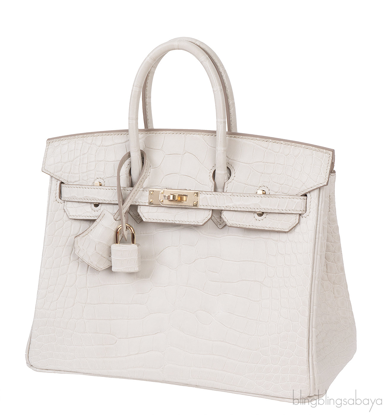 Hermes Birkin 25 Beton Matte Alligator Crocodile GHW