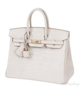 Hermes Birkin 25 Beton Matte Alligator Crocodile GHW