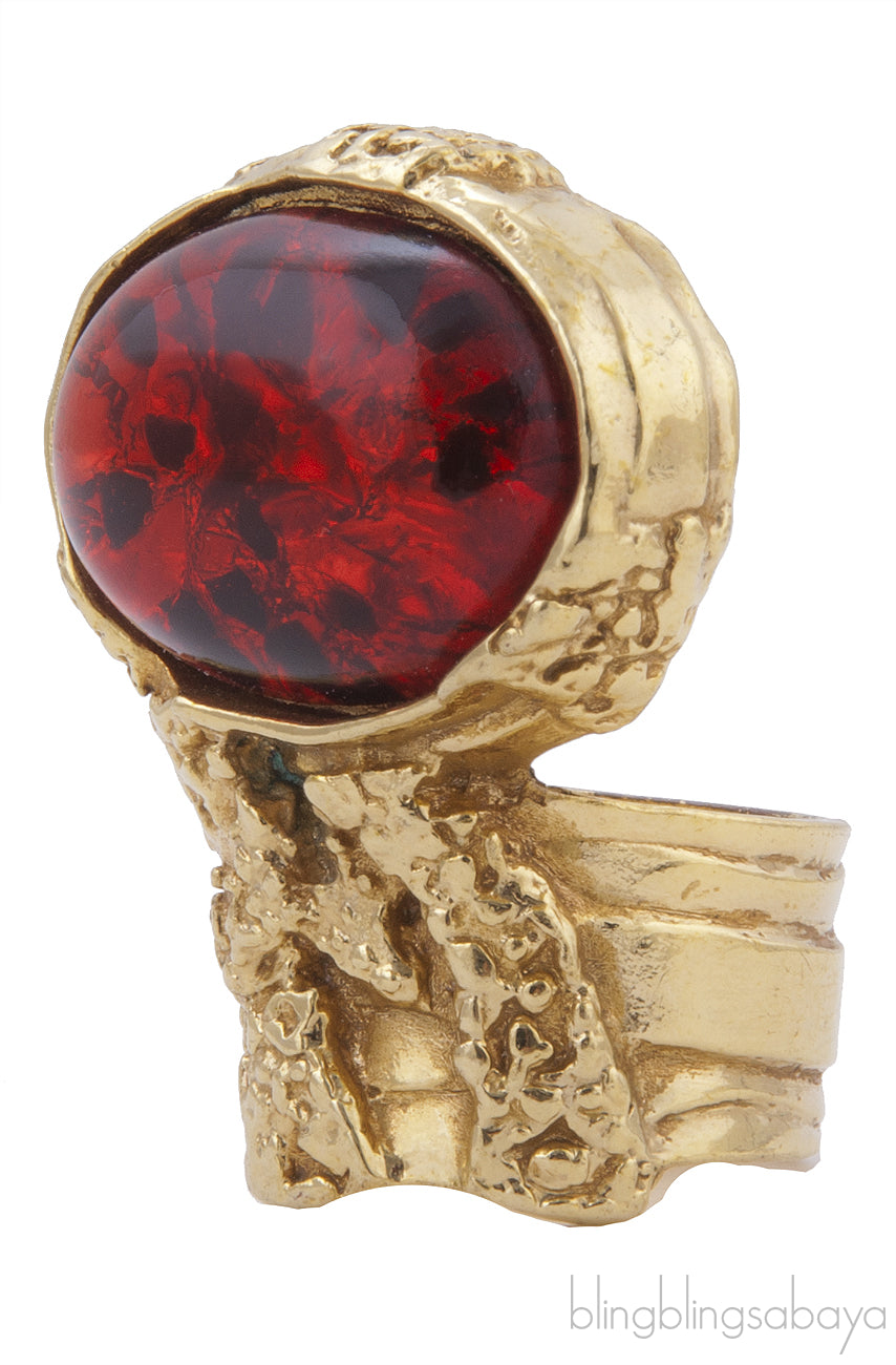 Arty Oval Ring Red