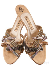 Tri-color Crystal Mini Kitten Heels