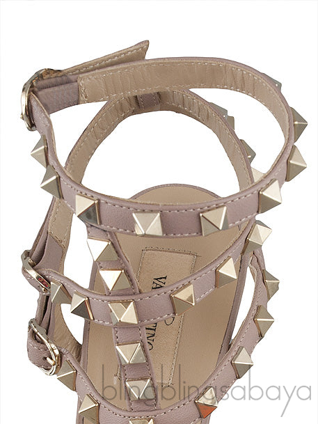 Orange Nude Rockstuds Kitten Heels