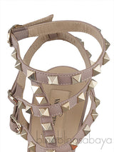 Orange Nude Rockstuds Kitten Heels