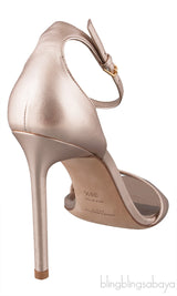 Rose Gold Square Toe Slingback Heels