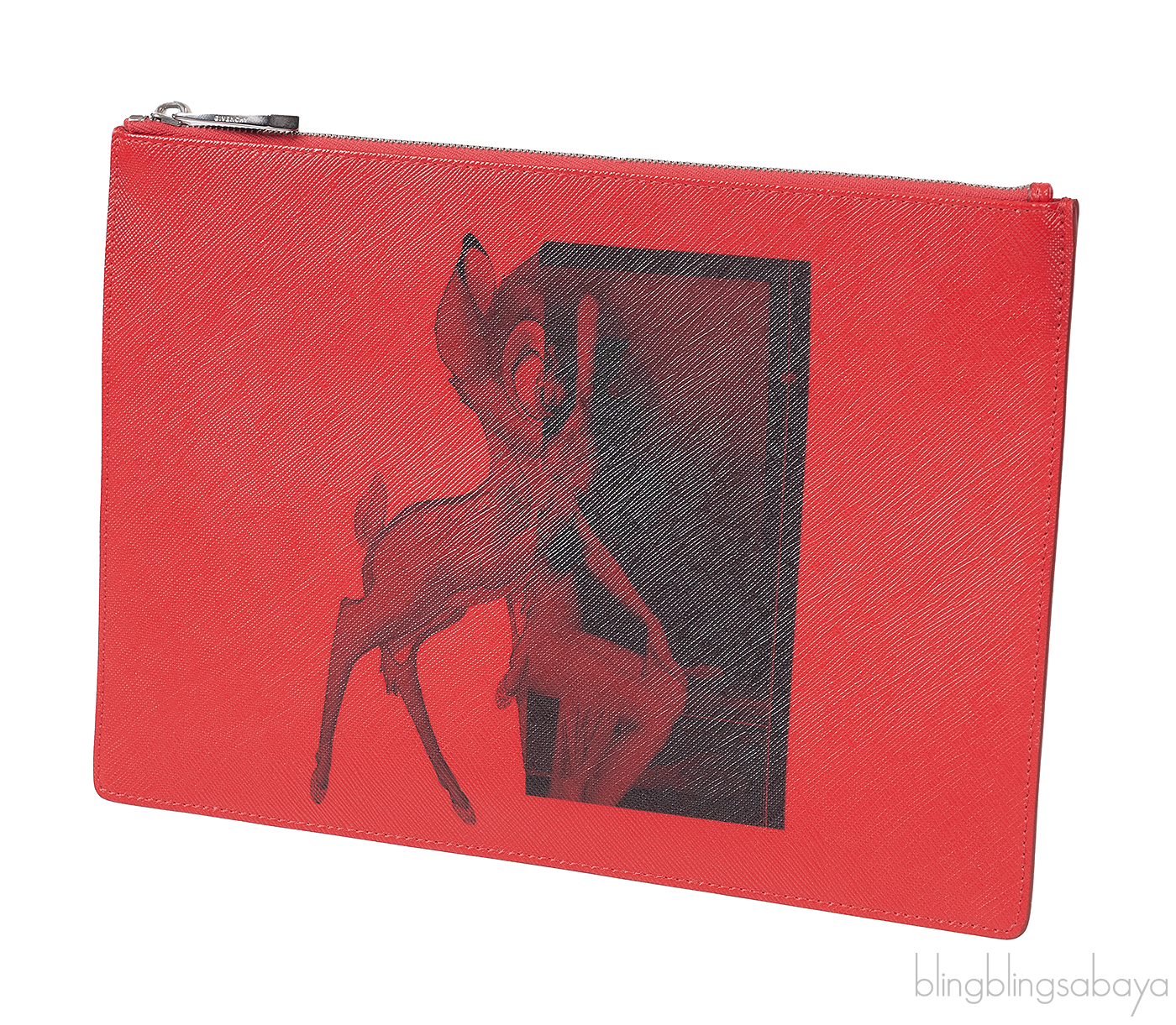 Red Iconic Print Pouch