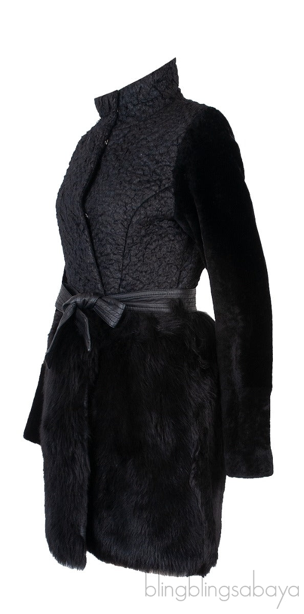 Black Pelle Leather Coat