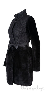 Black Pelle Leather Coat