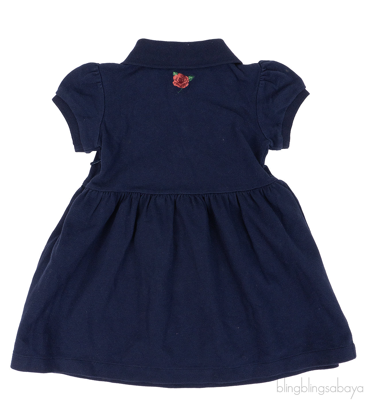 Gucci Navy Blue Cat Embroidered Polo Baby Dress