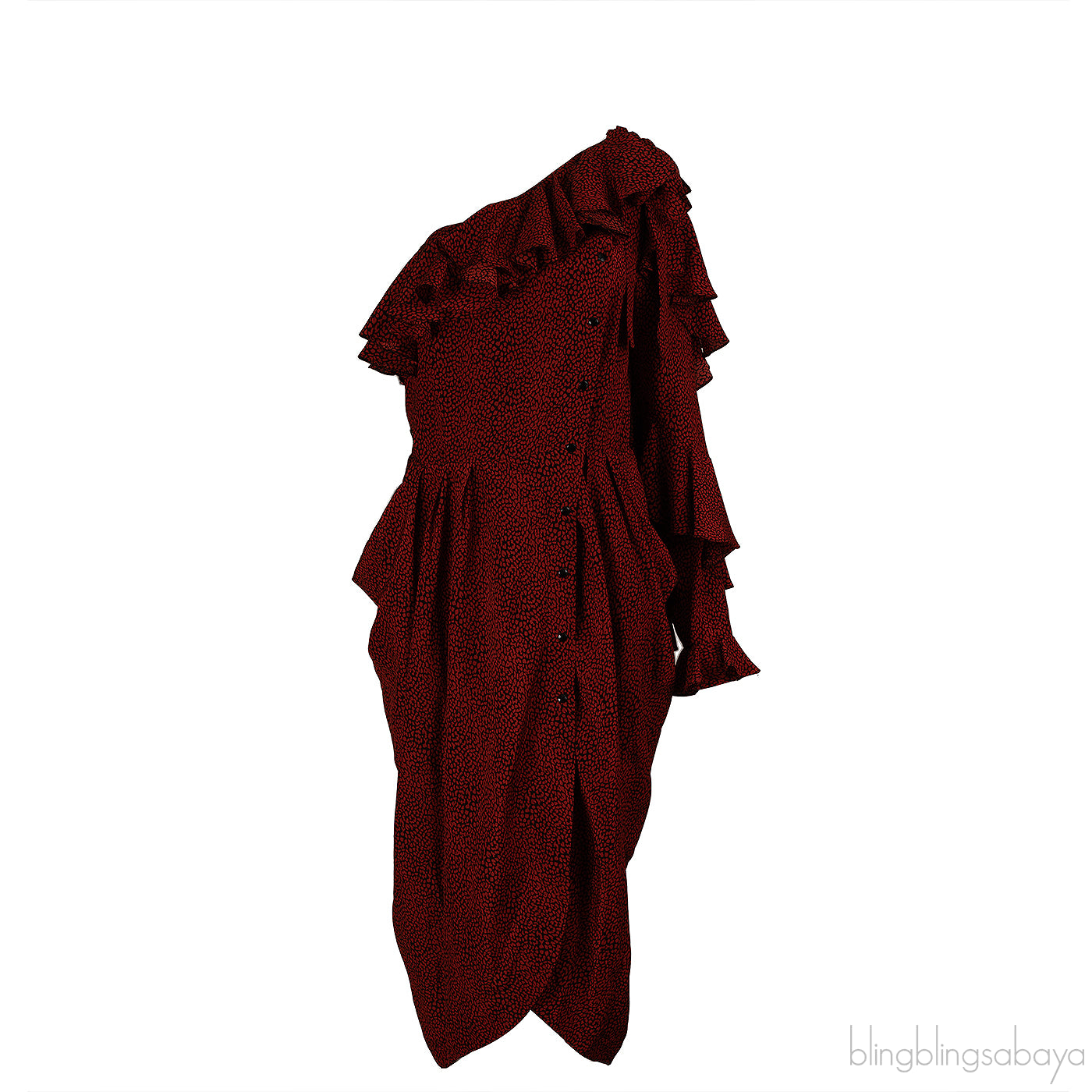 Philosophy Di Lorenzo Serafini Printed One Shoulder Dress M