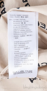 Beige Asymmetric Logo Print Shirt Dress