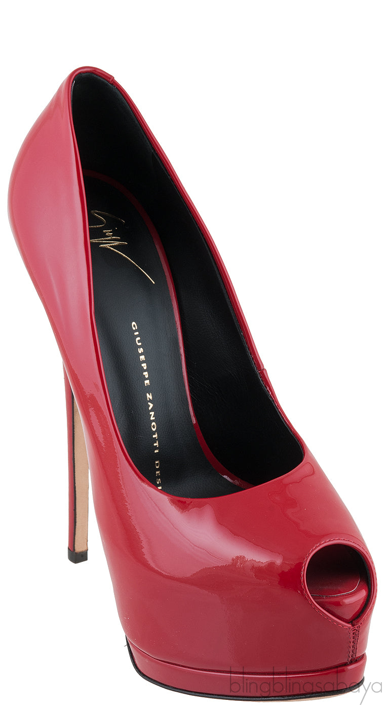 Red Patent Platform Heel