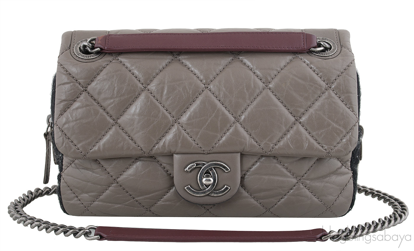 Etoupe Quilted Tweed Bag