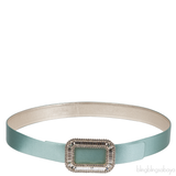 Roger Vivier Green Pilgrim Satin Crystal Belt