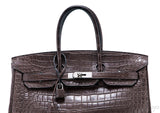 Birkin 35 Brown Matte Porosus PHW