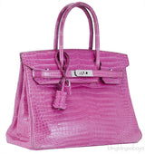 Birkin 30 Fuschia Pink Crocodile