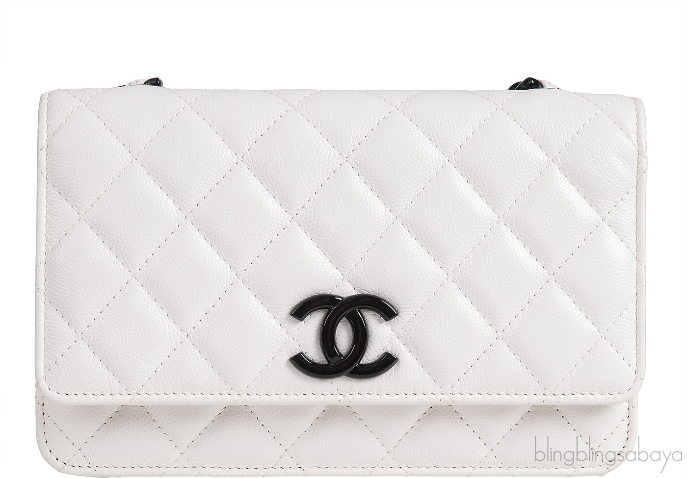 Chanel White Caviar Quilted My Everything WOC Bag