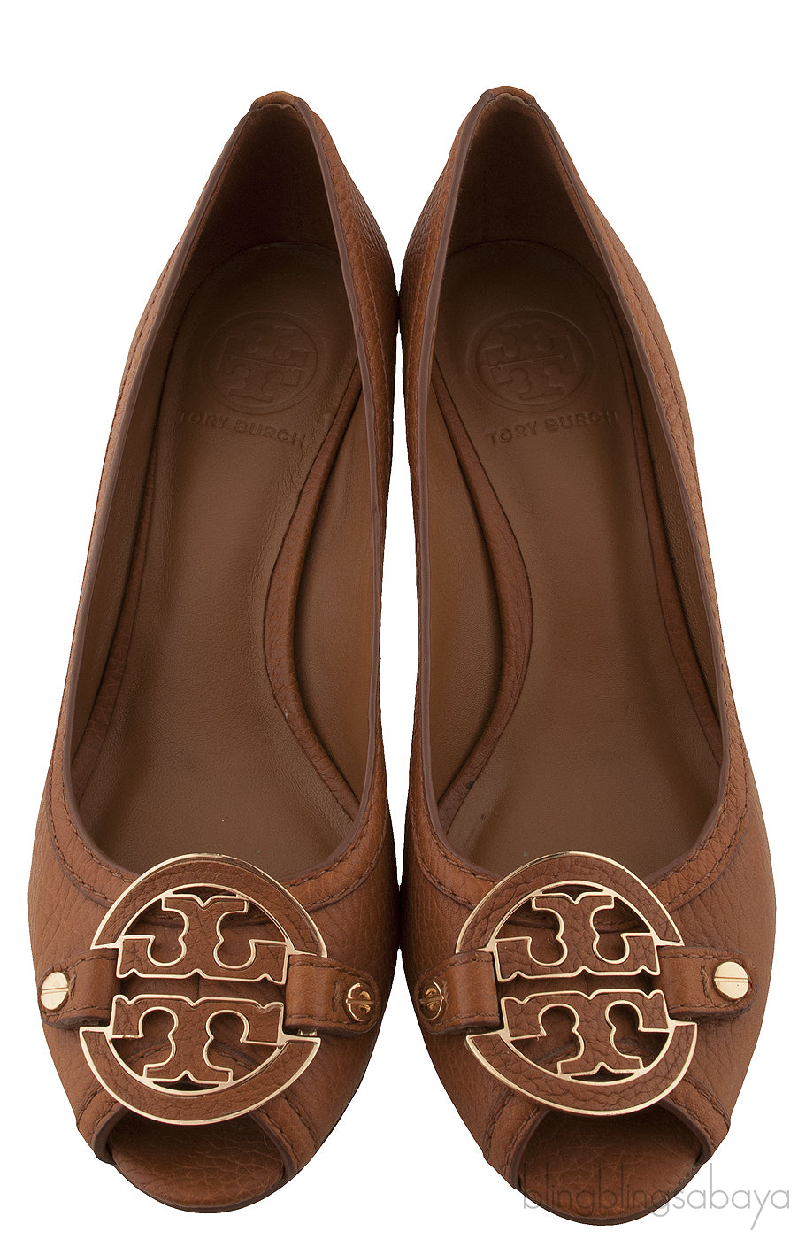 Brown Peep Wedge Heels